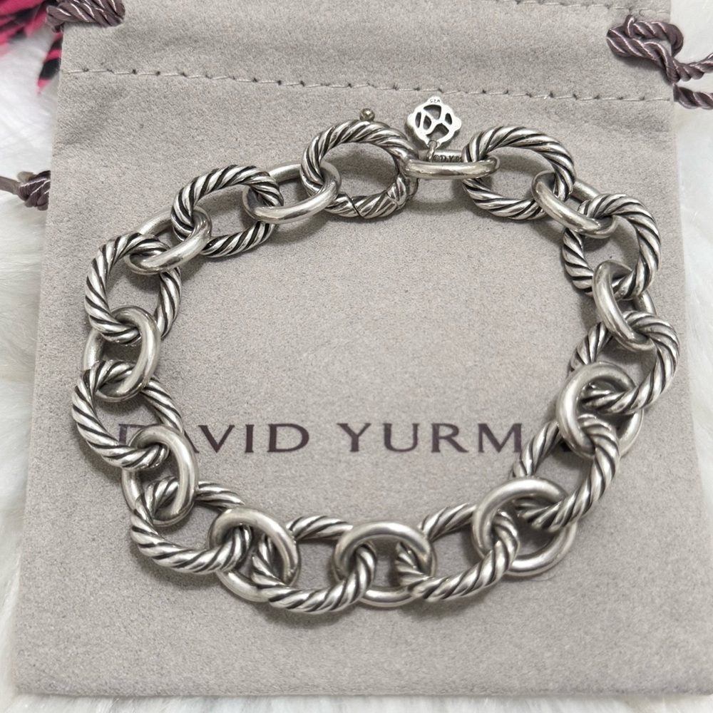 David Yurman 12mm Oval Link Chain Bracelet .925